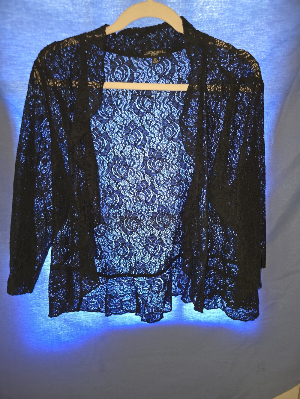 Notations Black Lace Open-Front Jacket